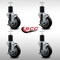 Service Caster 4'' SS Black Poly Swivel 1-3/4'' Expanding Stem Caster Set with Brake, 4PK SCC-SSEX20S414-PPUB-BLK-TLB-134-4 - alternate 3